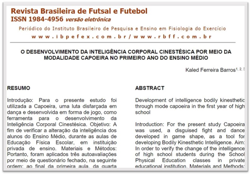 O Desenvolvimento da Inteligência Corporal Cinestésica